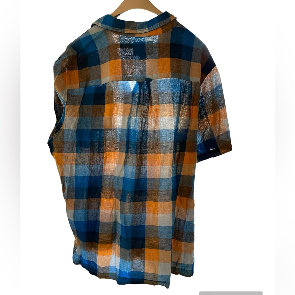 Woolrich Plaid Cotton Button Up Short Sleeve Shirt. Men's Large. Lightweight. - Picture 7 of 8